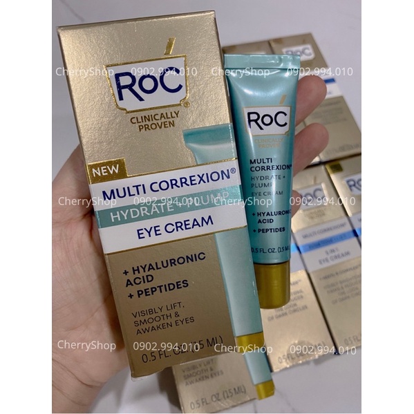 [NEW]Kem mắt giúp căng mịn mờ thâm Roc Multi Correxion Hydrate + Plump Eye Cream (15ml)