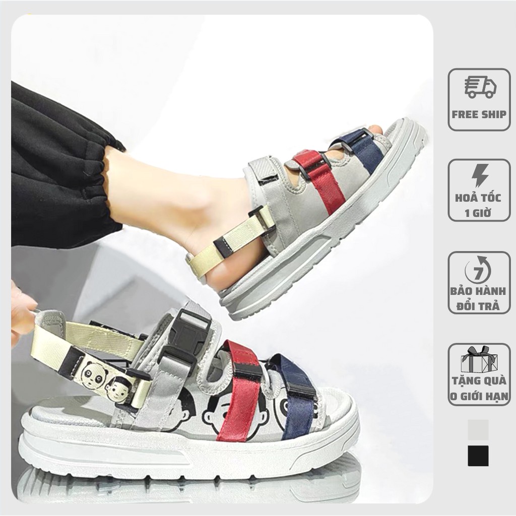Sandal nam nữ đi học 3 quai ngang cao cấp, dép quai hậu học sinh đế cao su chống trơn trượt 2021 - Hàng mới về
