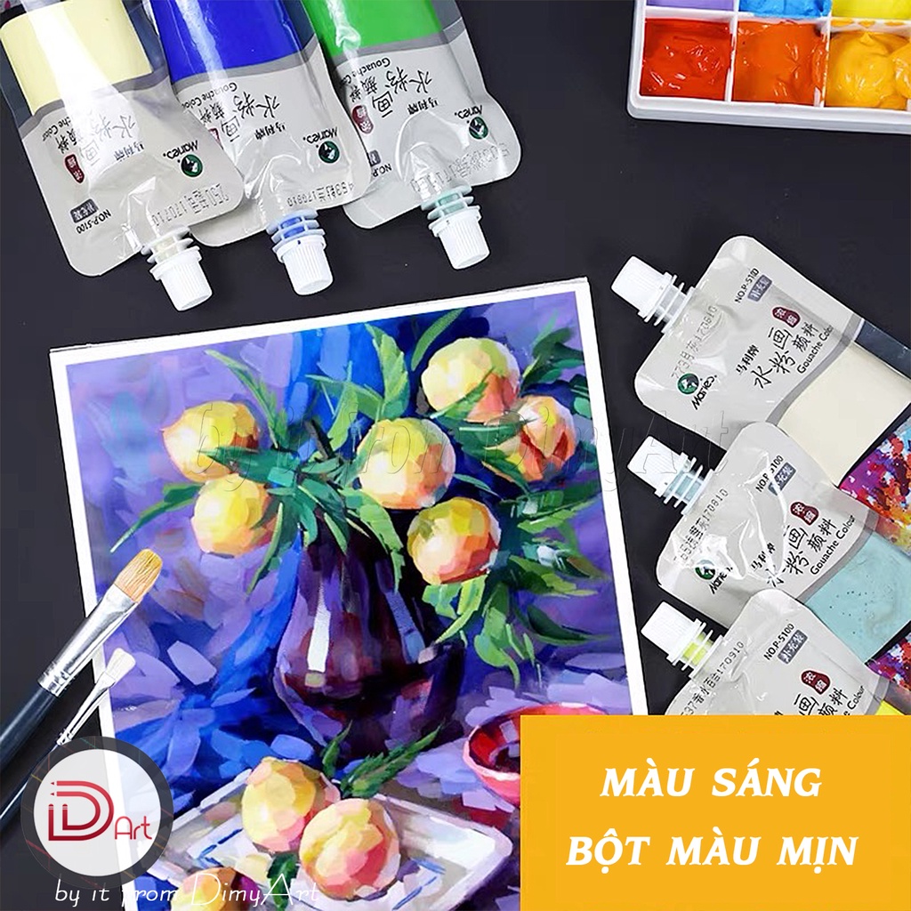 Màu nước Gouache MARIE's dạng bịch cao cấp