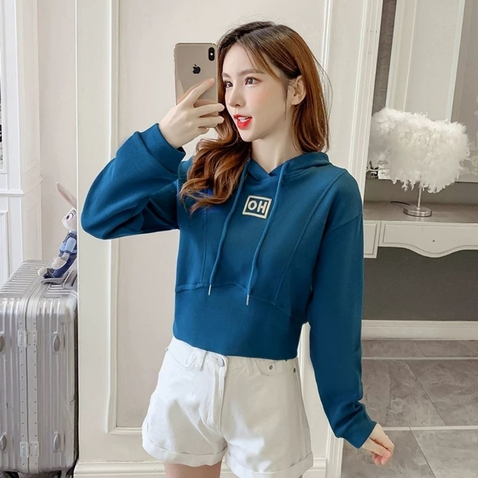 Áo hoodie Ngắn Phong Cách Hàn Quốc Thời Trang Mùa Thu 2021 Cho Nữ
