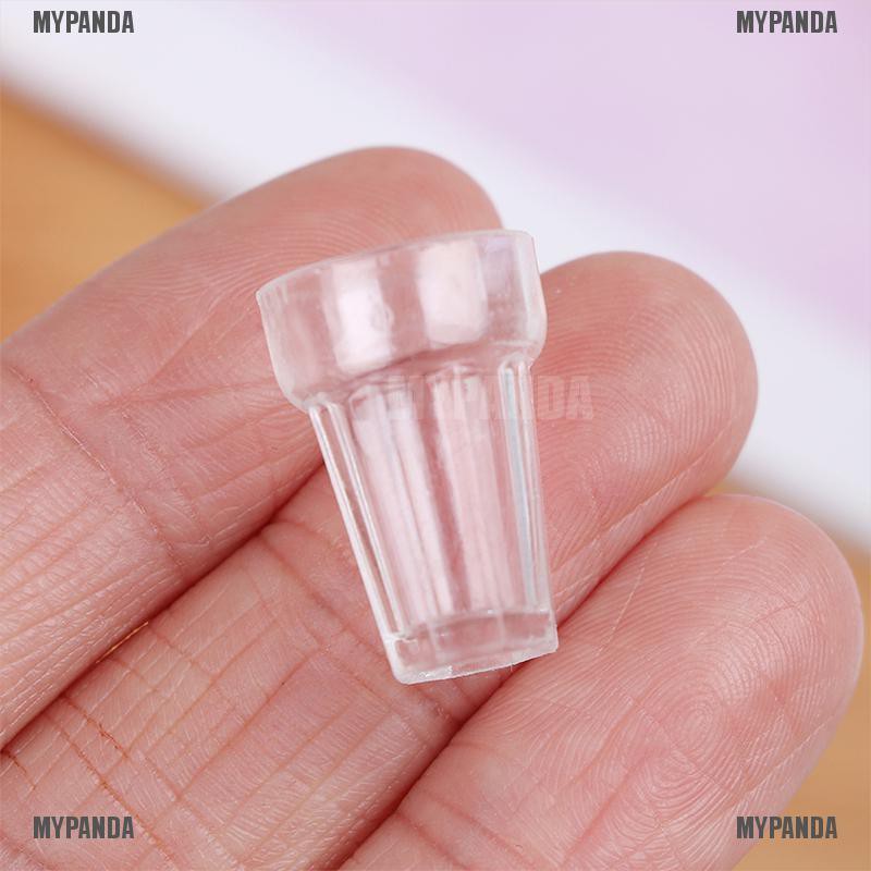 Bộ 4 mô hình ly thủy tinh trong suốt tỉ lệ 1/12 trang trí cho nhà búp bê