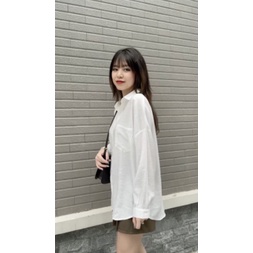 Áo Sơ Mi Nữ form rộng đẹp dài tay ulzzang vintage hàn quốc cao cấp trơn mặc đi làm đi chơi đều xinh ASM01