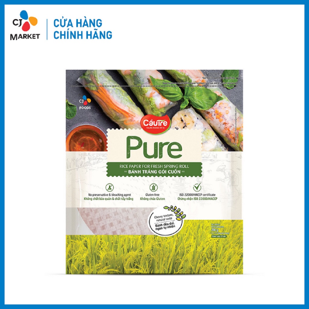 Bánh tráng gỏi cuốn dai ngon Cầu Tre Pure 280g