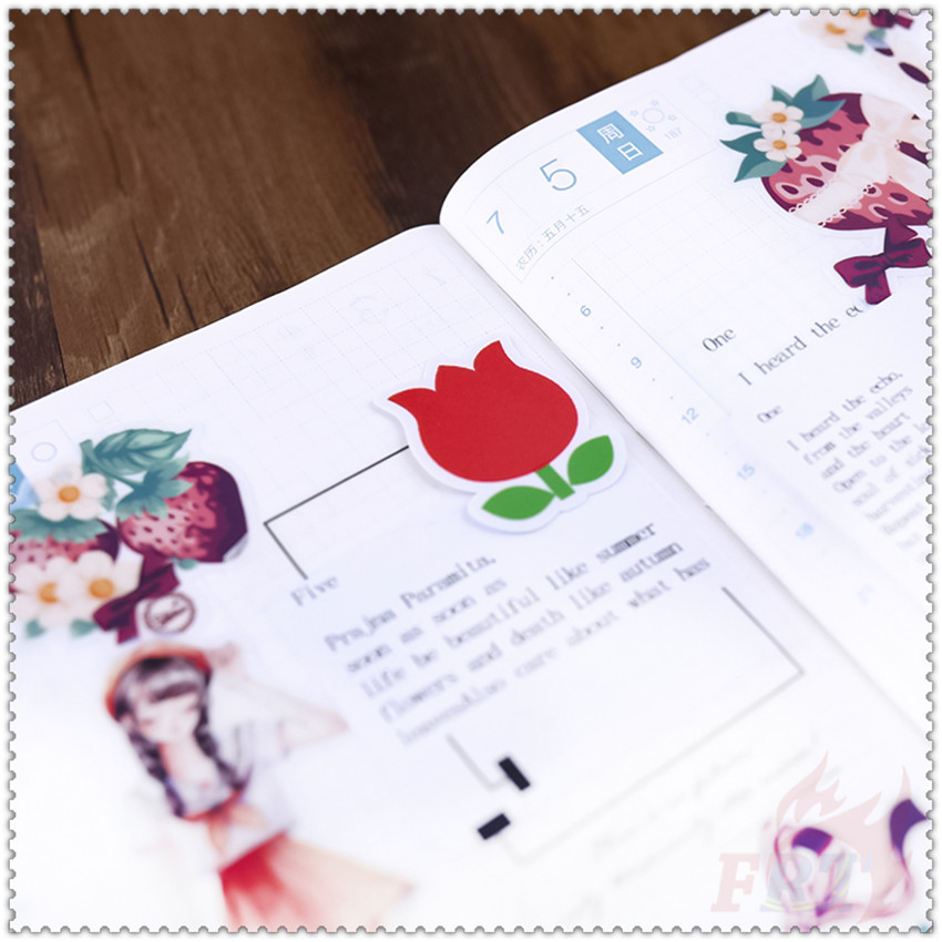 ❤ Ins：Red Vibes - Kawaii Girl's Candy Life Mini Diary Stickers ❤ 40Pcs/set DIY Fashion Album Notebooks Scrapbooks Decor Stickers ML08057