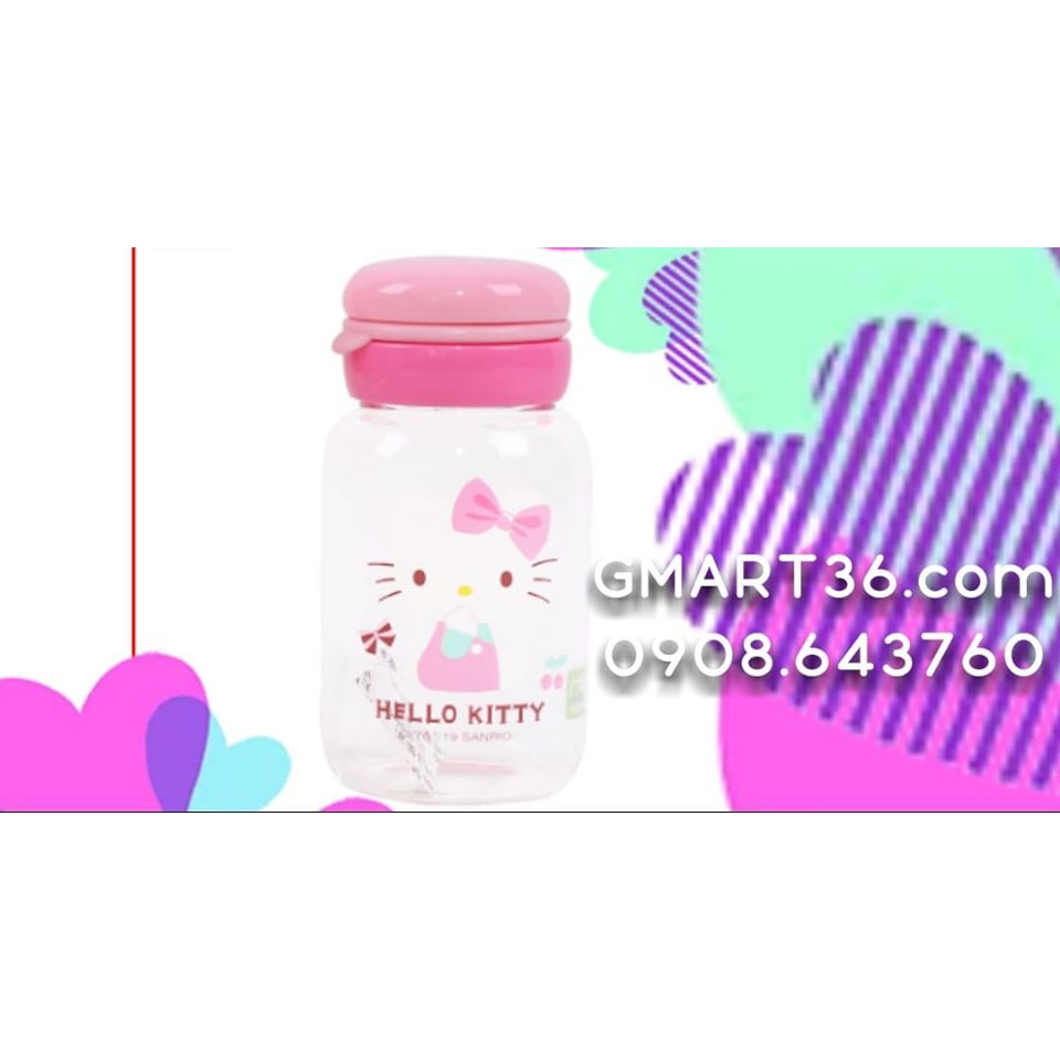 💗 Bình nước thủy tinh mèo che miệng Kitty B0120 💗