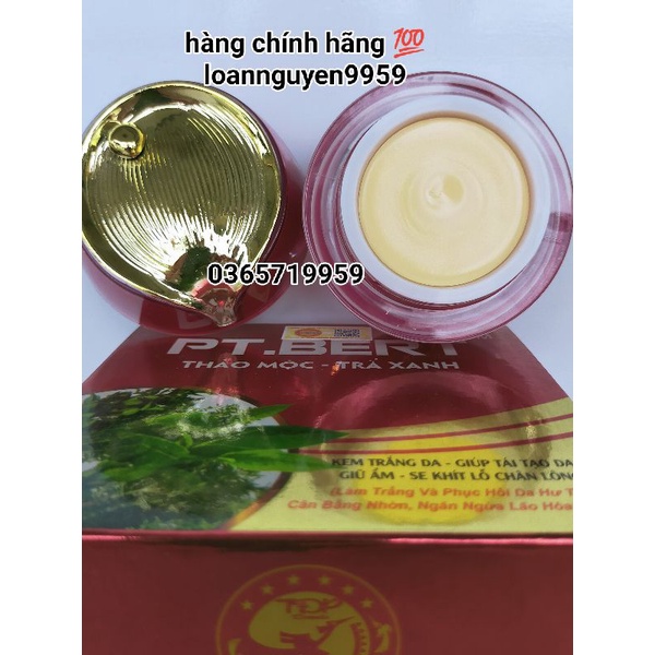 THẢO MỘC TRÀ XANH PT.BERT kem dưỡng trắng da giữ ẩm se khít lỗ chân lông hộp (10g,20g,25g,30g)