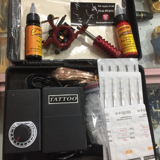 Combo 1 máy xăm trung cấp 799k/1bộ mầu sắc mặc định Shop còn hàng