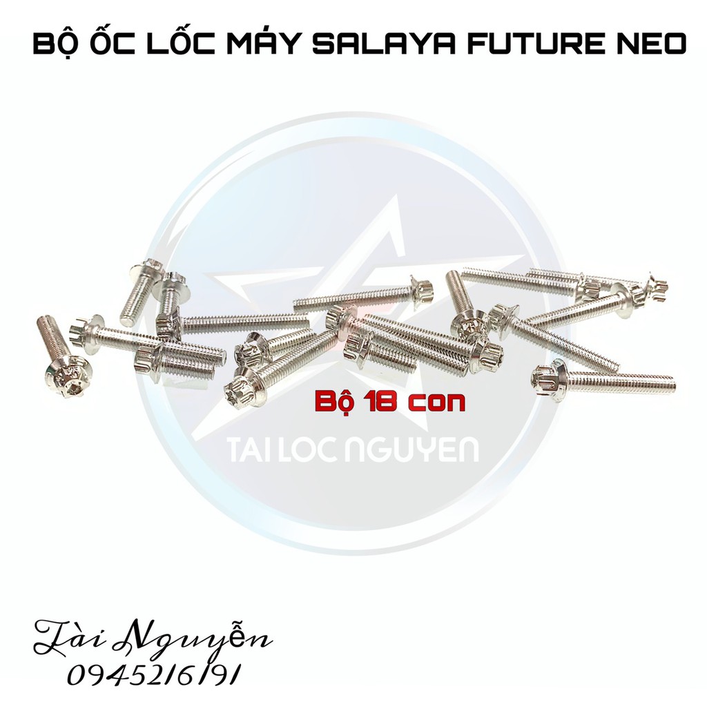 BỘ ỐC LỐC MÁY INOX SALAYA DÀNH CHO XE MÁY CÁC DÒNG