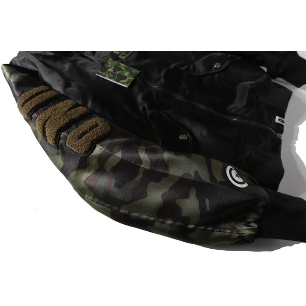 Áo Khoác Bóng Chày Da PU Phong Cách BAPE aape 2021 Cá Tính Cho Nam