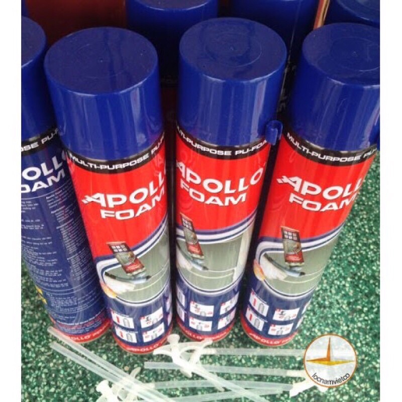 Keo bọt nở Apollo Foam 750ml chính hãng , dùng trám kín khe hở, trang trí gương, có kèm dao cắt