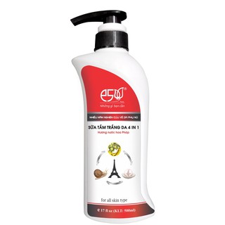 Sữa Tắm Trắng Da 4in1 E5 (500ml) đỏ