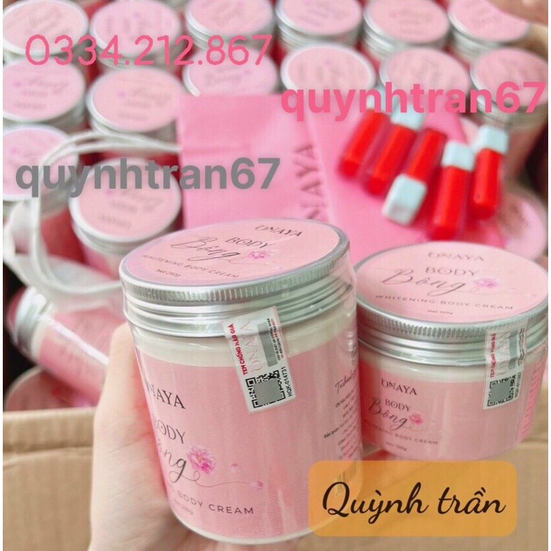 Kem Body Bông ONAYA Dưỡng Trắng Da - Body Milk tặng Son dù