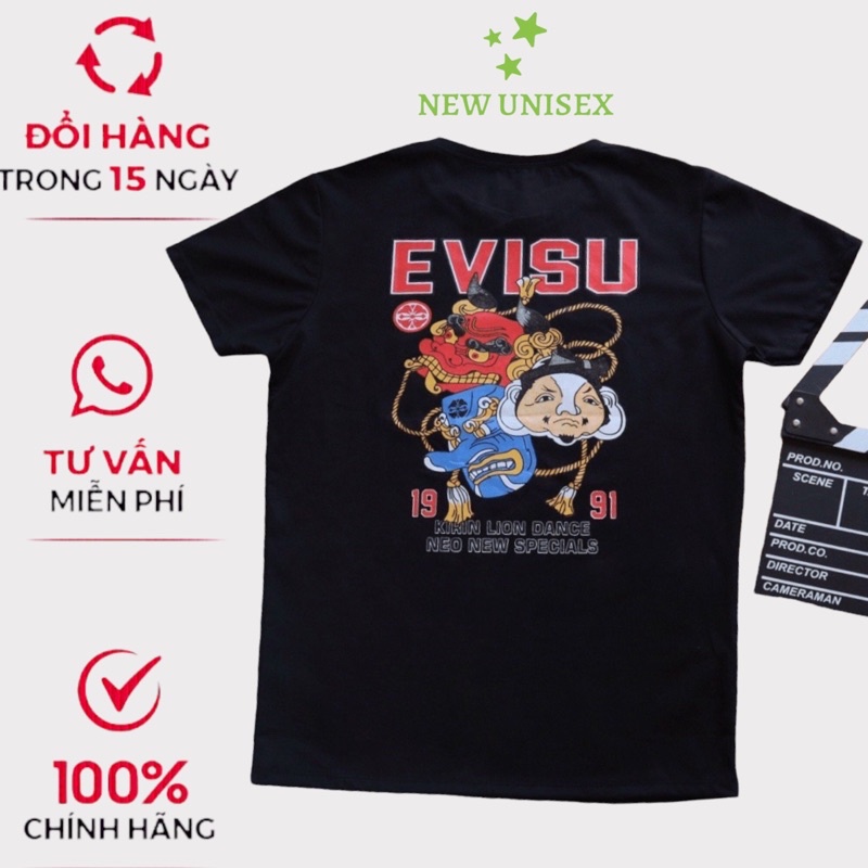 Áo Thun Nam Cổ Tròn Evisu Chất Cotton Mềm Mát 3 Màu Dễ Phối Đồ In Họa Tiết Đẹp Mặc Thoải Mái [NEW UNISEX]