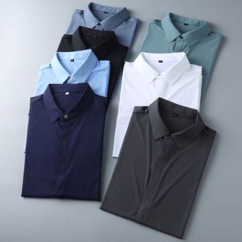 Áo sơ mi nam . sơ mi nam tay ngắn giấu khuy chất lụa co giản form body thời trang công sở , du lịch... Men87_store