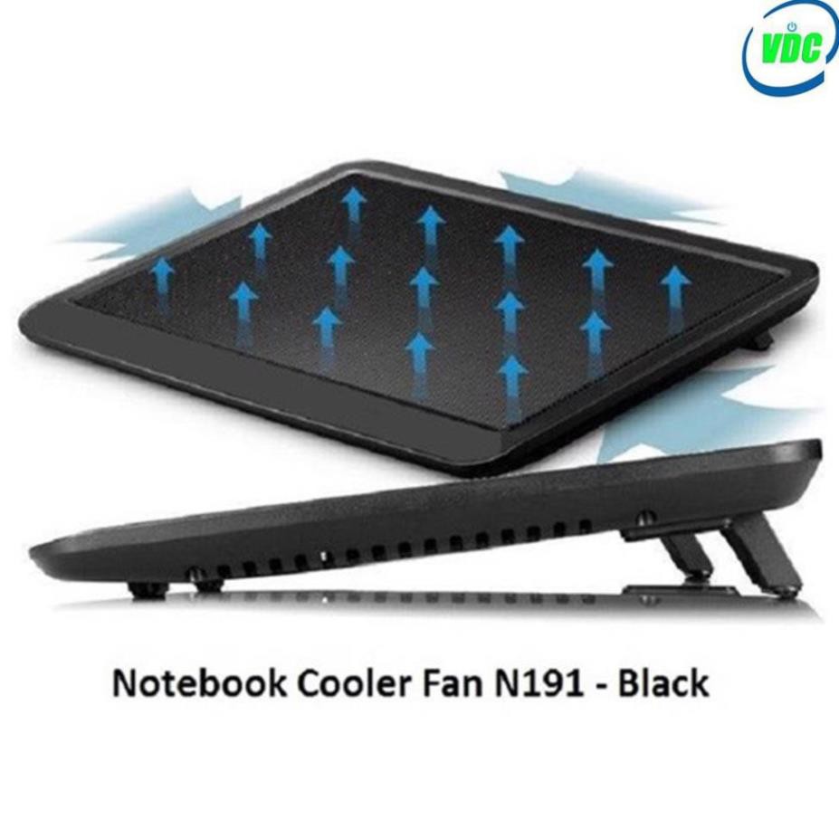 Đế làm mát Laptop Cooling Pad N191 - 14 inch, cực mát, đèn led, đế nghiêng 15 độ