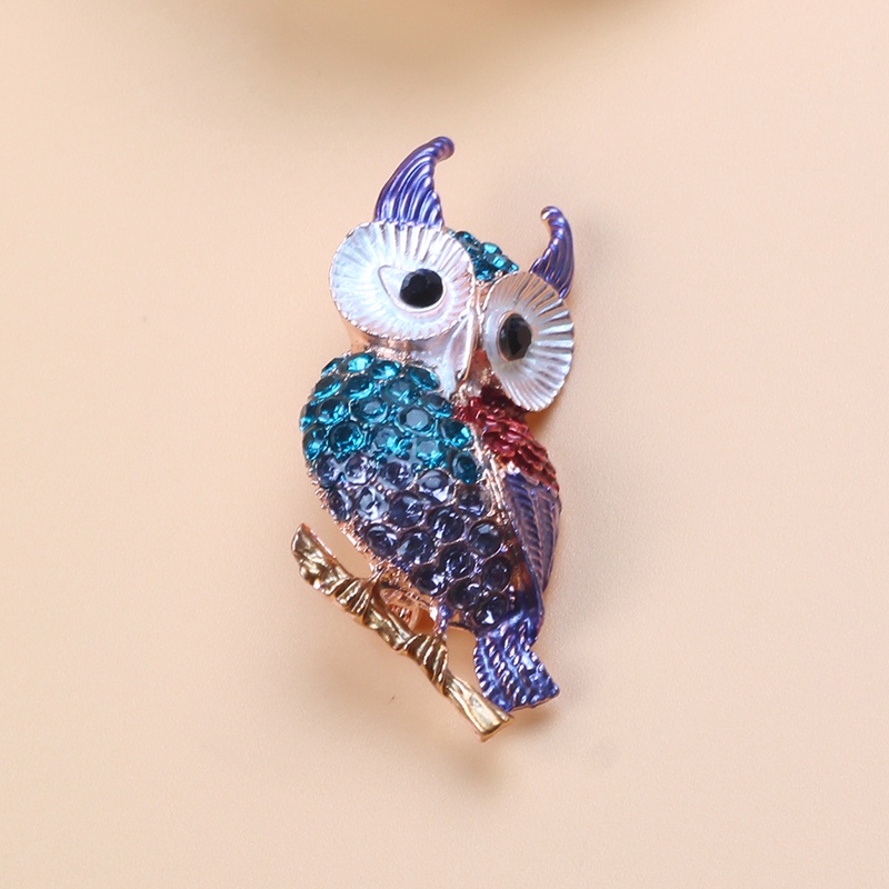 Ghim Cài Áo Hình Cú Mèo Đính Đá Nhân Tạo Thời Trang Sang Trọng Cho Nữ