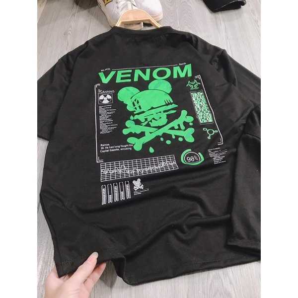 Áo thun tay lỡ xương chéo in xanh TC12