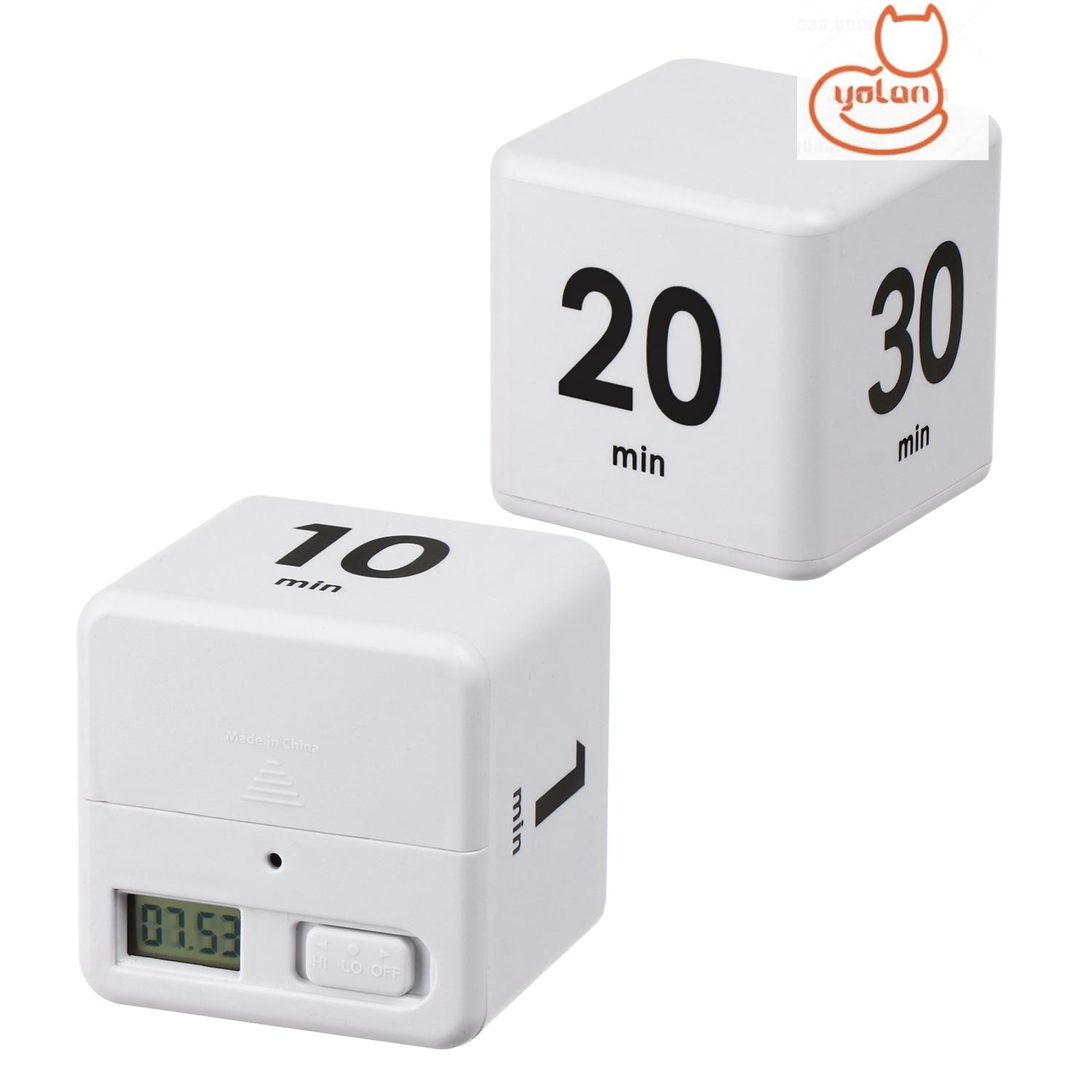 ☆YOLA☆ 1 3 5 10 Minutes Cube Workout Timer Game Timer Kitchen Timer For Kids Time|15 20 30 60 Minutes Gravity Sensor Flip