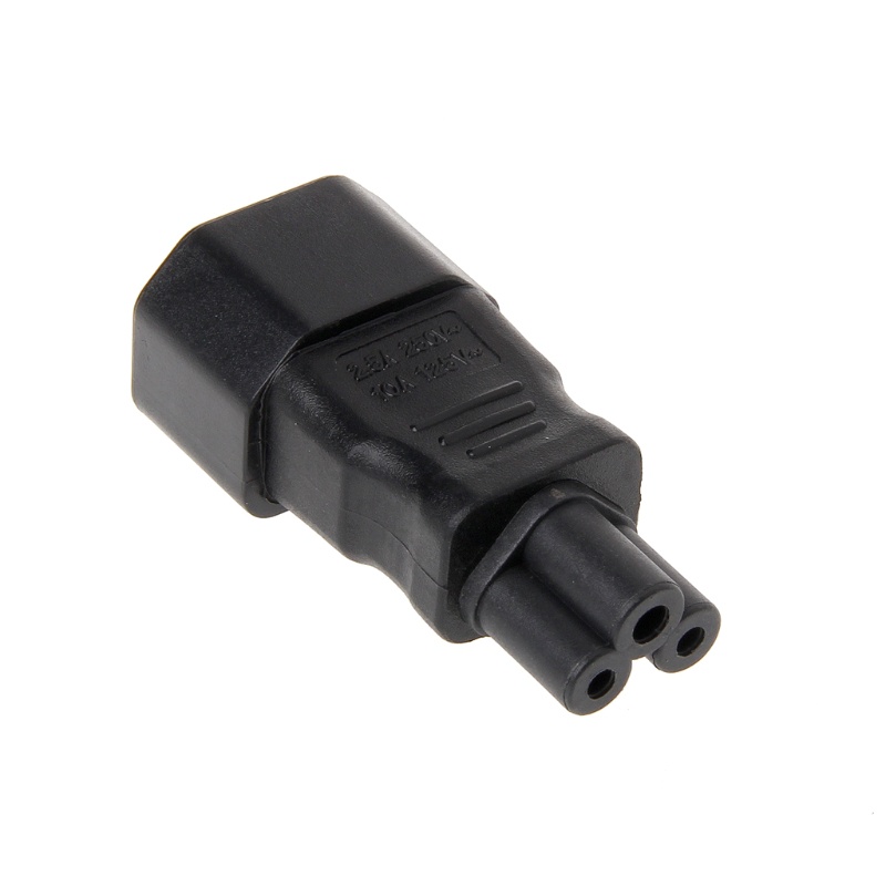 Phích Cắm Nguồn Chuyển Đổi 3 Chấu Từ Đầu Cắm IEC 320 C14 Sang Ổ Cắm C5 3-Pin