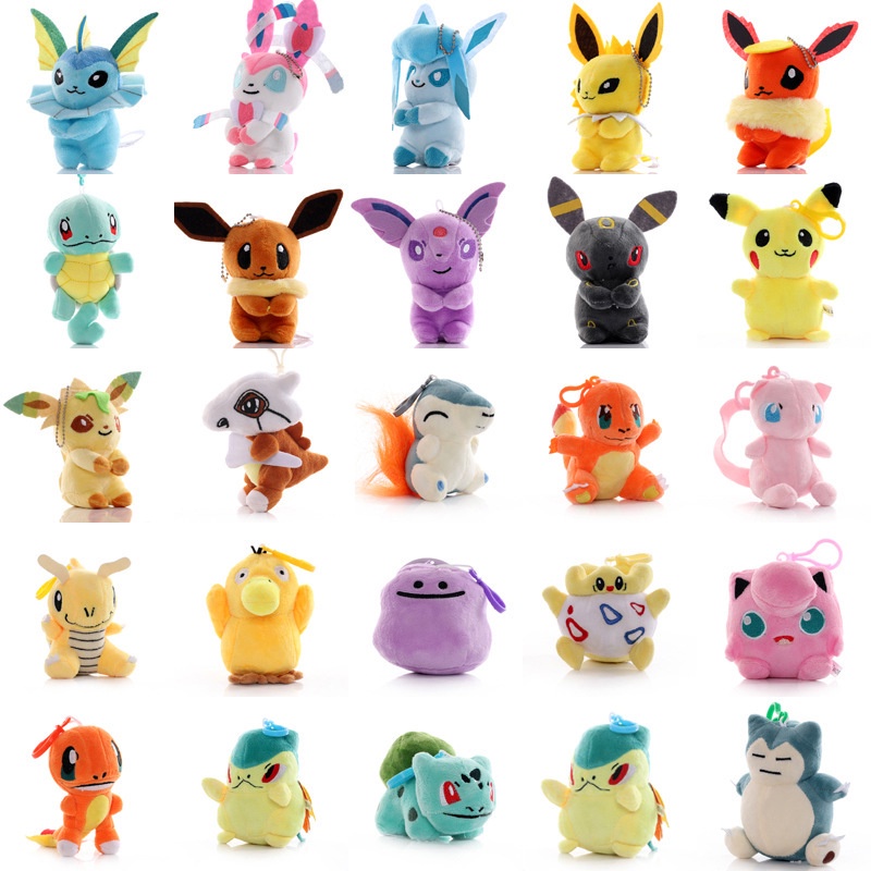 TAKARA TOMY Đồ chơi nhồi bông Hình Pokemon Đáng Yêu Làm Móc Khóa Takara Tomy Pokemon Plush Charmander Squirtle Pikachu Plush Anime Stuffed Animal Toy Pokemon Plush Doll for Kid Birthday Christmas Gift
