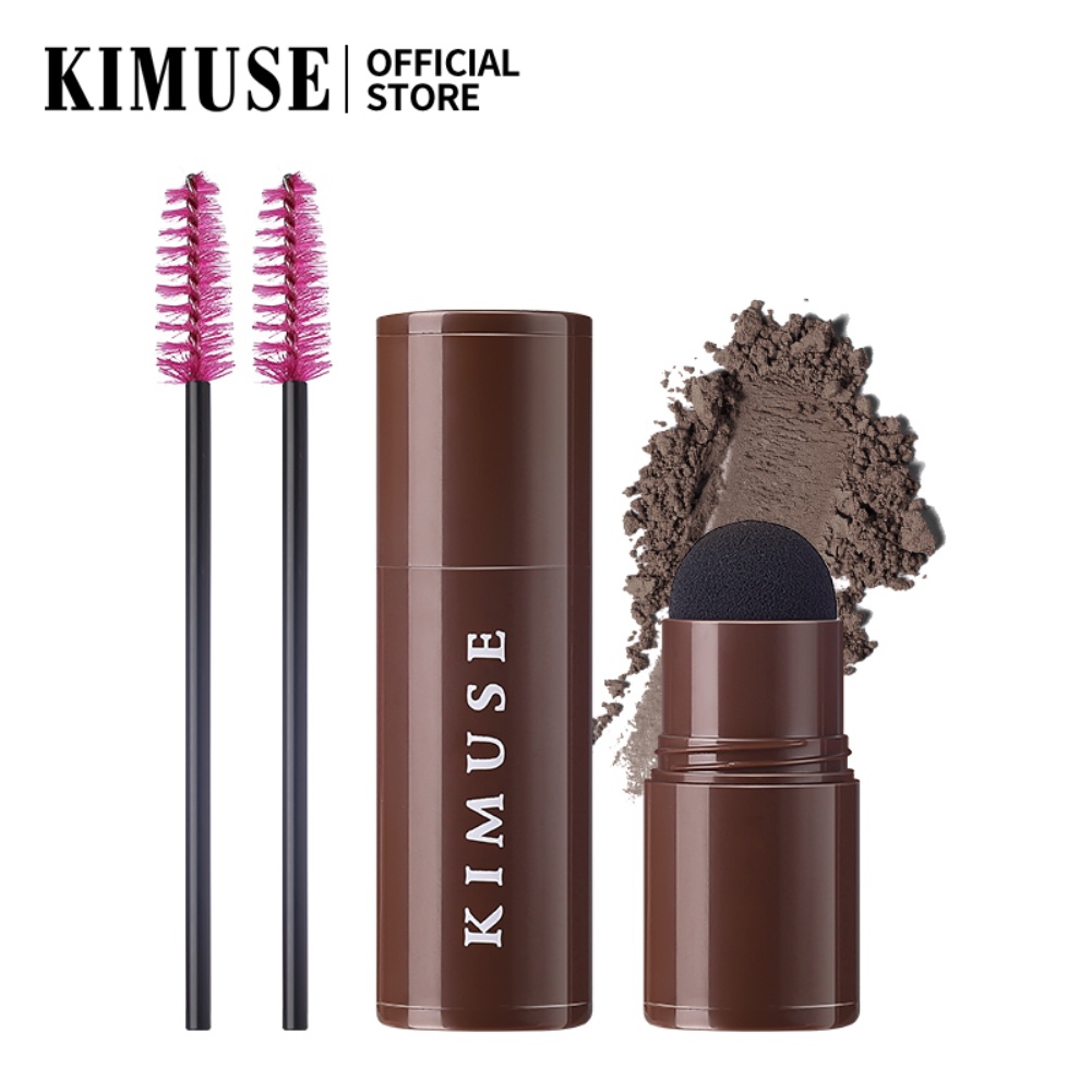 Phấn Trang Điểm Lông Mày KIMUSE Chống Mồ Hôi Tự Nhiên Kèm Cọ Và Thẻ Kẻ Lông Mày