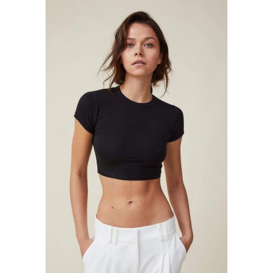Áo thun crop top trơn f21 chuẩn
