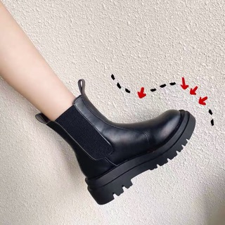 (Order) Boots da trơn đế cao cổ chun Hàn Quốc (ảnh thật +video)