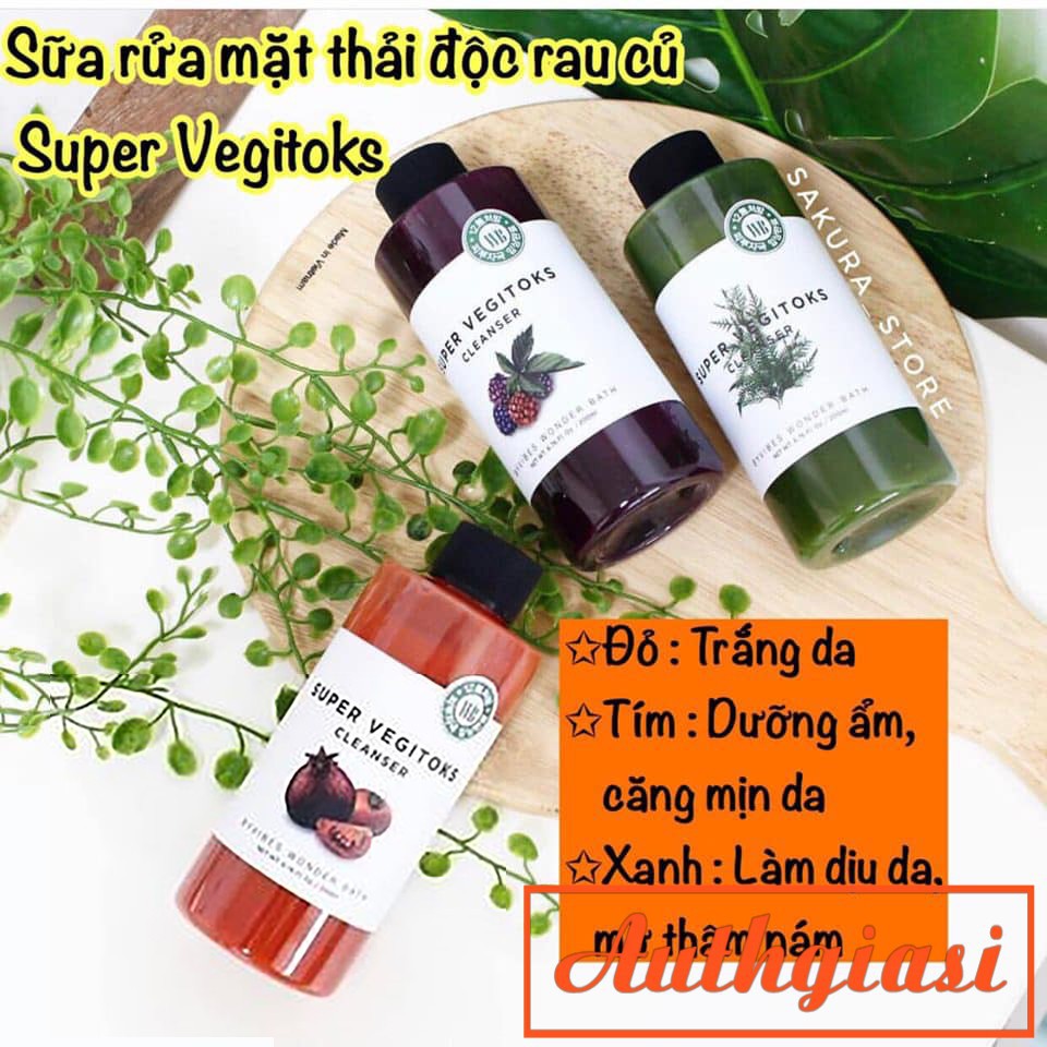 Sữa rửa mặt thải độc rau củ super vegitoks