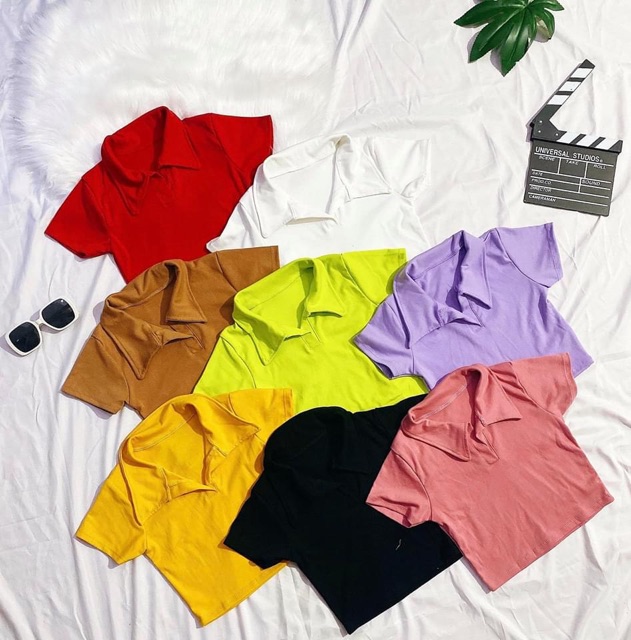 [ Mã WASTAPR giảm 10K đơn 50K] Áo Croptop body cổ bẻ trơn tay ngắn | BigBuy360 - bigbuy360.vn