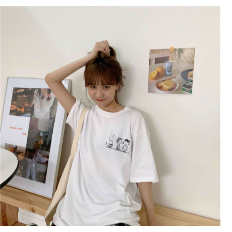 Áo thun tay lỡ Unisex 3 đứa bé