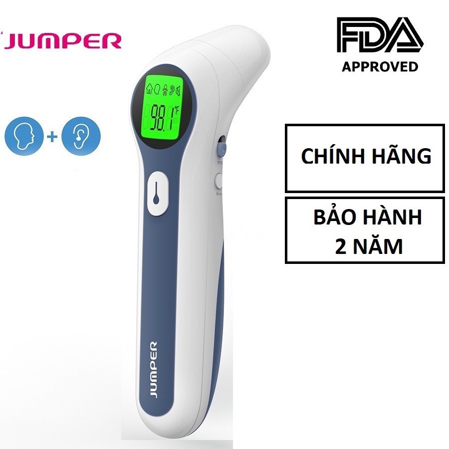 Nhiệt kế hồng ngoại Jumper FR300 đo tai + trán (FDA Hoa Kỳ + Xuất USA)