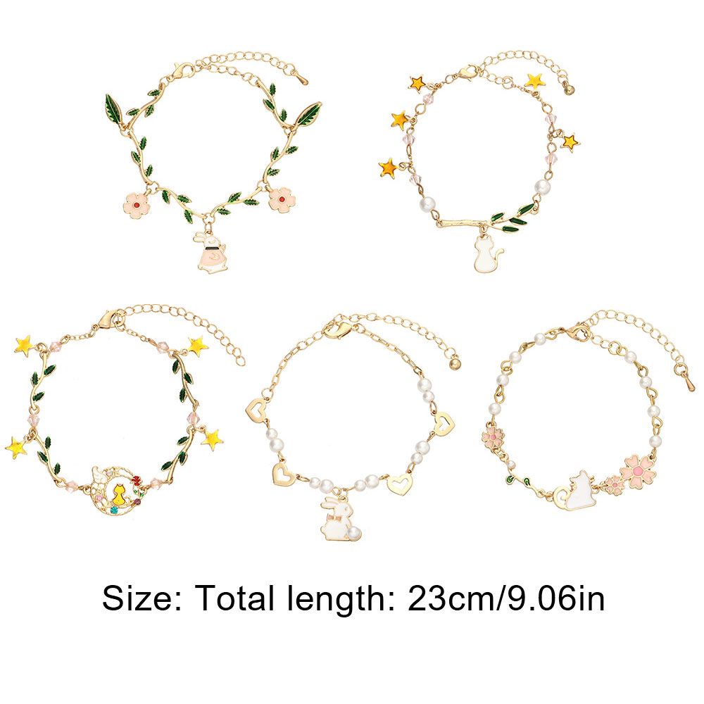 Vòng tay đính ngọc trai nhân tạo hình hoạt hình dễ thương