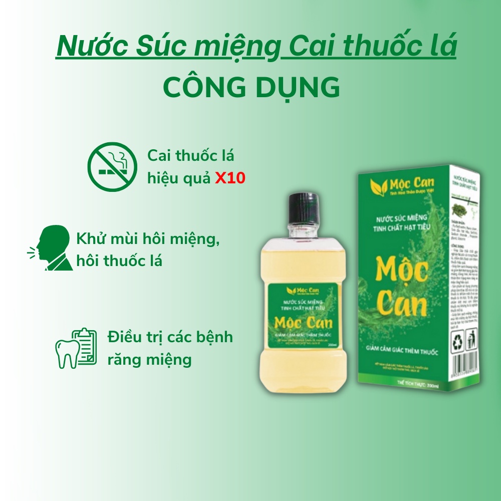 Nước Súc Miệng Cai Thuốc Lá Tinh Chất Hạt Tiêu Mộc Can 250ml