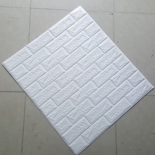Combo 10 Tấm Xốp Dán Tường Giả Gạch màu Trắng kích thước 70.77cm