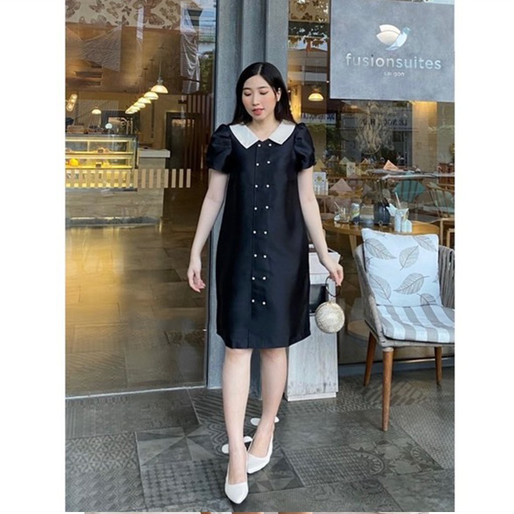 Đầm bầu thời trang thiết kế MB258 chất chéo hàn freesize từ 45 đến 70kg