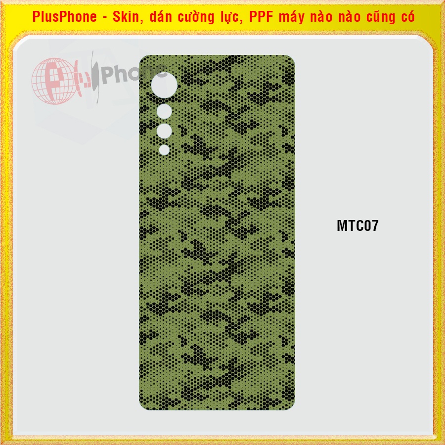 Dán Skin cho điện thoại LG Velvet 5G màu matrix camo