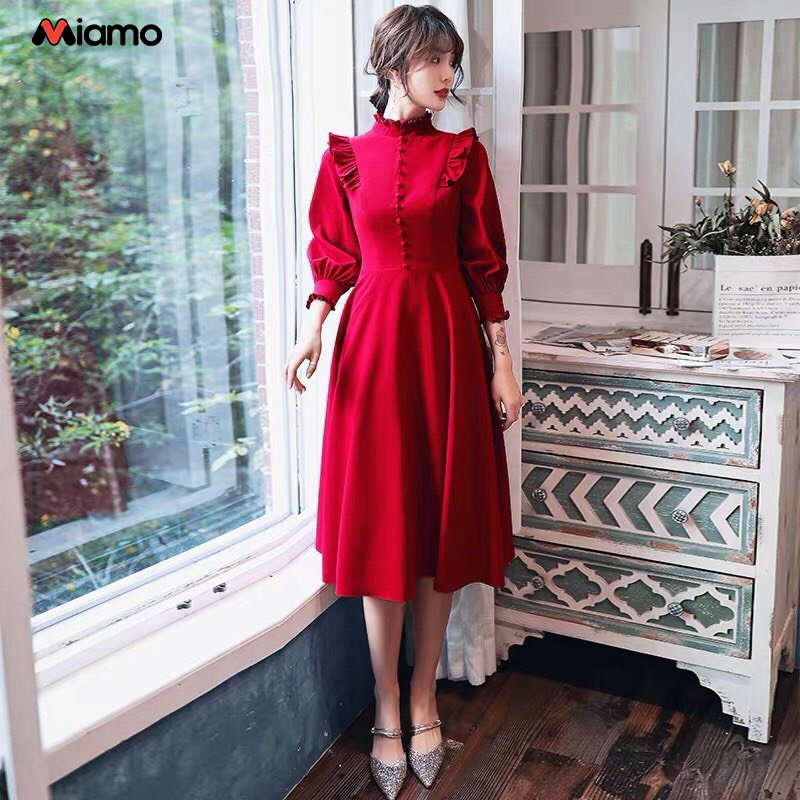 [Freeship] Set đồ đôi áo sơ mi nam - đầm nữ công chúa phong cách châu âu Miamo NB444 (kèm ảnh thật)