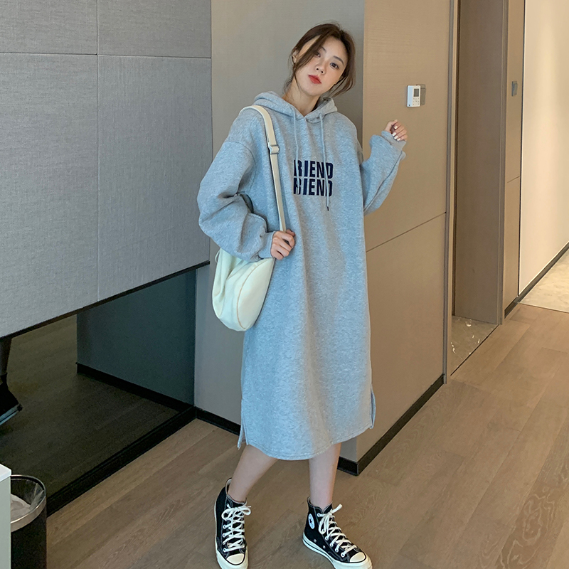 Đầm Sweater Dáng Rộng Dài Tay In Họa Tiết Độc Đáo Duyên Dáng Sành Điệu Cho Nữ