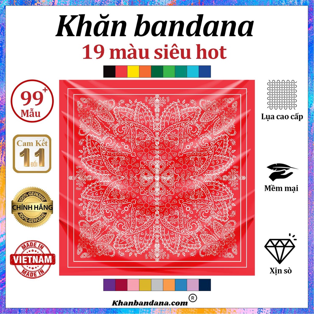 Khăn Vuông Lua Sang Chảnh 19 màu - đi phượt, đi biển, làm áo, bản to, che nắng bikini