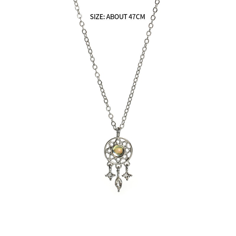 1 Vòng Cổ Choker Hình Dreamcatcher Rỗng Màu Bạc Thanh Lịch Cho Nữ