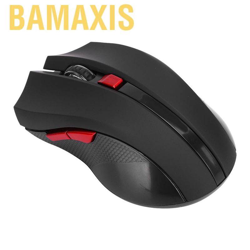 Bamaxis 2.4G Wireless Mouse Light-Weight Computer Accessory 6-Key Black for Laptop Business Office