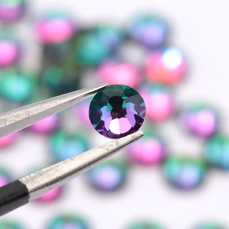 Qiao Hàng Đầu Phụ Kiện Đá Núi Lửa Xanh Lá SS16-SS30 Cho Quần Áo Thủ Công