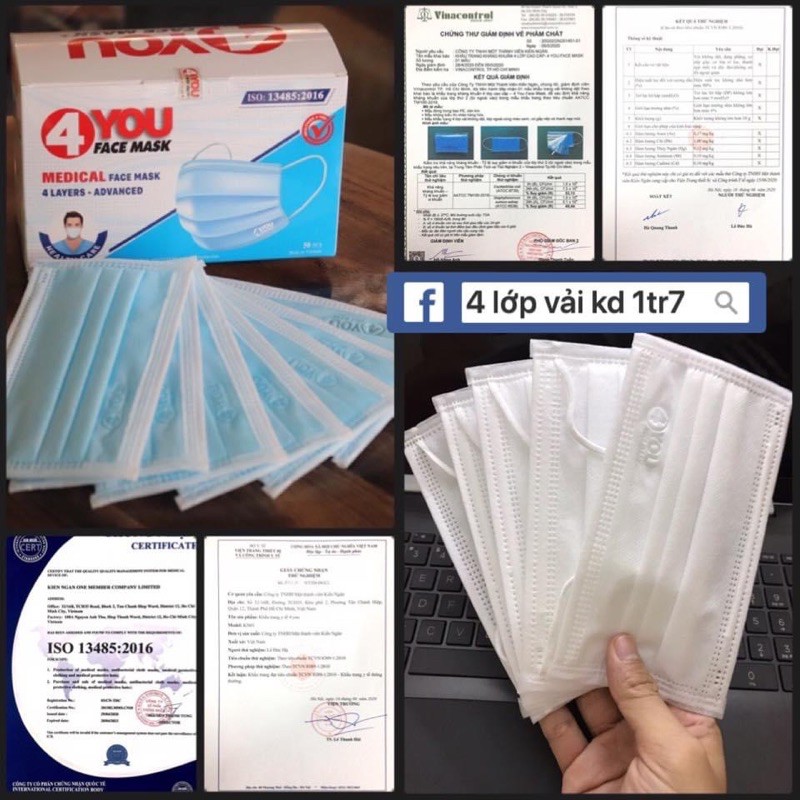 Khẩu Trang Y Te 4lop 4you Mask Đạt Chuẩn Cty Có Đủ Giấy Tờ Hộp 50 Cái | BigBuy360 - bigbuy360.vn