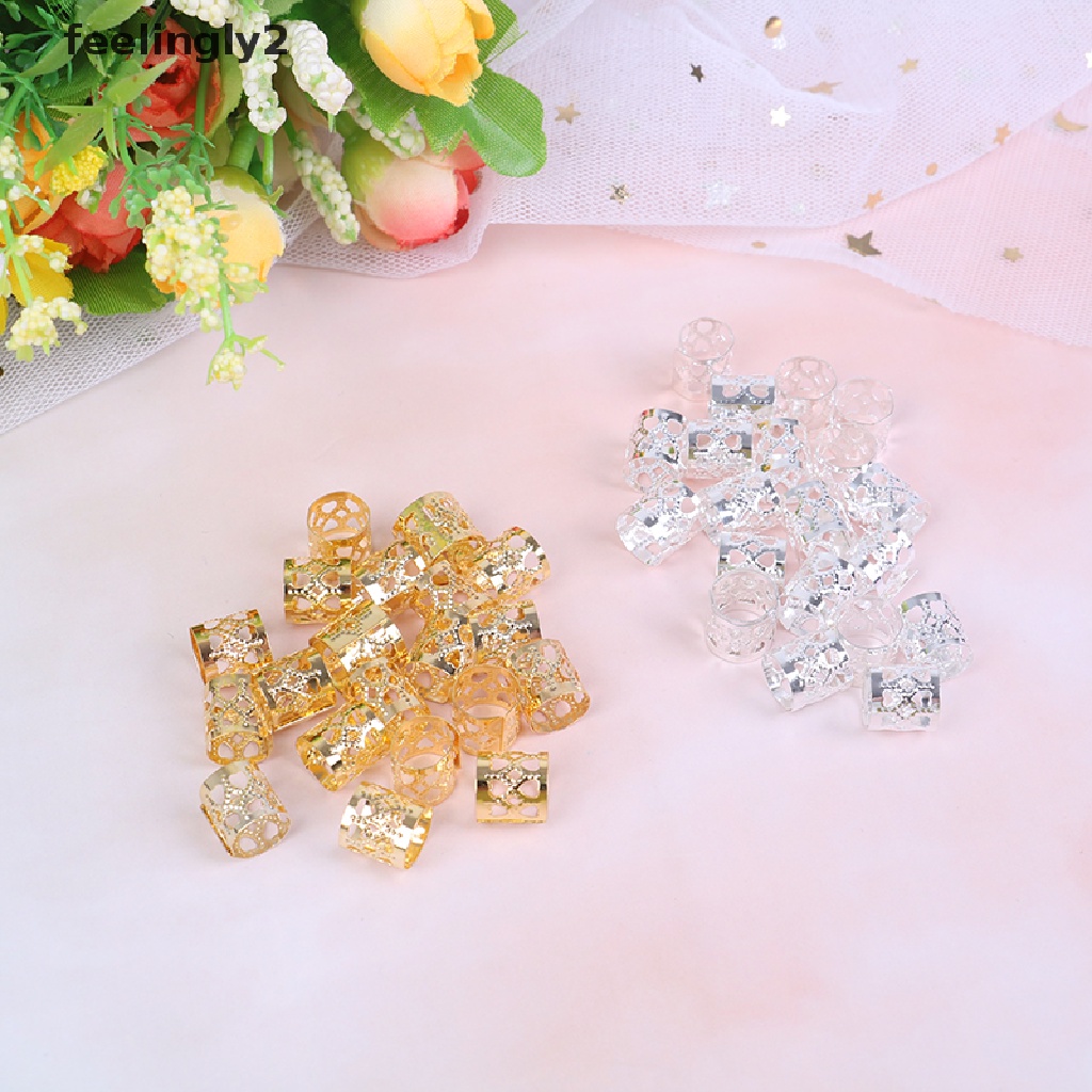 Set 20 phụ kiện tết tóc dạng kẹp có thể điều chỉnh màu vàng bạc thời trang