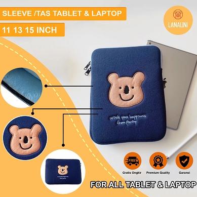 ➟ Bao Da Máy Tính Bảng In Hình Gấu Koala Hàn Quốc Cho Ipad Air Pro Laptop Asus Acer Lenovo HP Huawei 11 12 13 14 15 inch 90 ❅