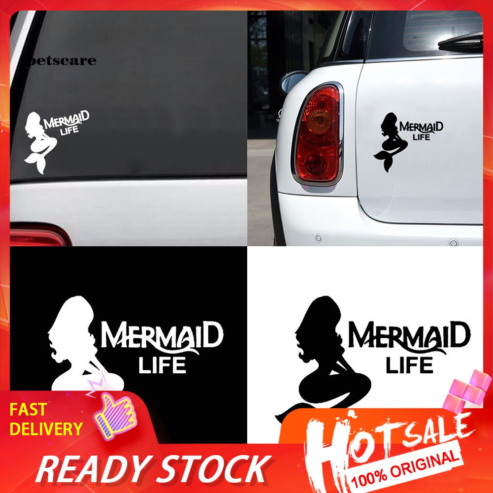 PET_Mermaid Letter PET Reflective Car Sticker Waterproof Adhesive Vehicle Decal