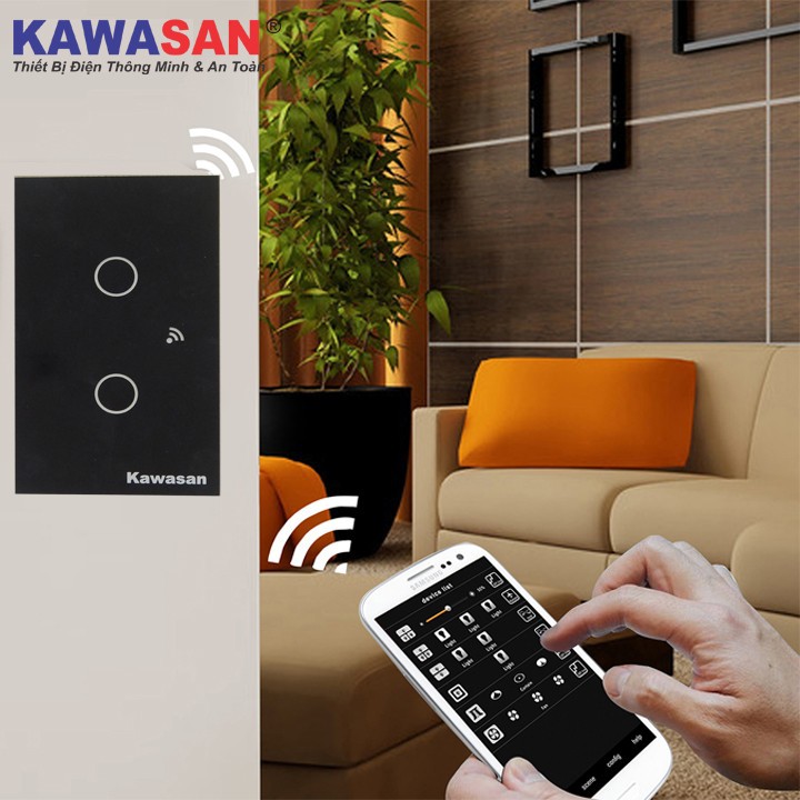 Công tắc điều khiển từ xa cảm ứng chạm WIFI - CHÍNH HÃNG KAWASAN