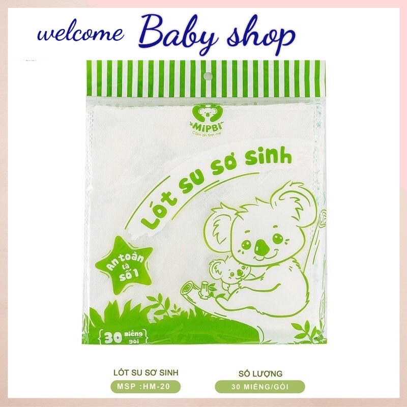 Lót phân su / xu Mipbi sơ sinh 1 túi 30 miếng Mipbi Việt Nam [ hayebabyshop]