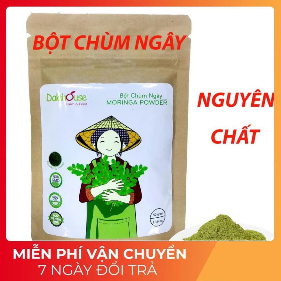 Bột Chùm Ngây Sấy Lạnh Nguyên Chất Dalahouse (50g) bổ sung dinh dưỡng người cao tuổi, bột rau củ ăn dặm cho bé