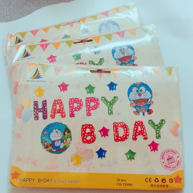 Set sinh nhật bóng nhôm HAPPY B.DAY nhiều chi tiết